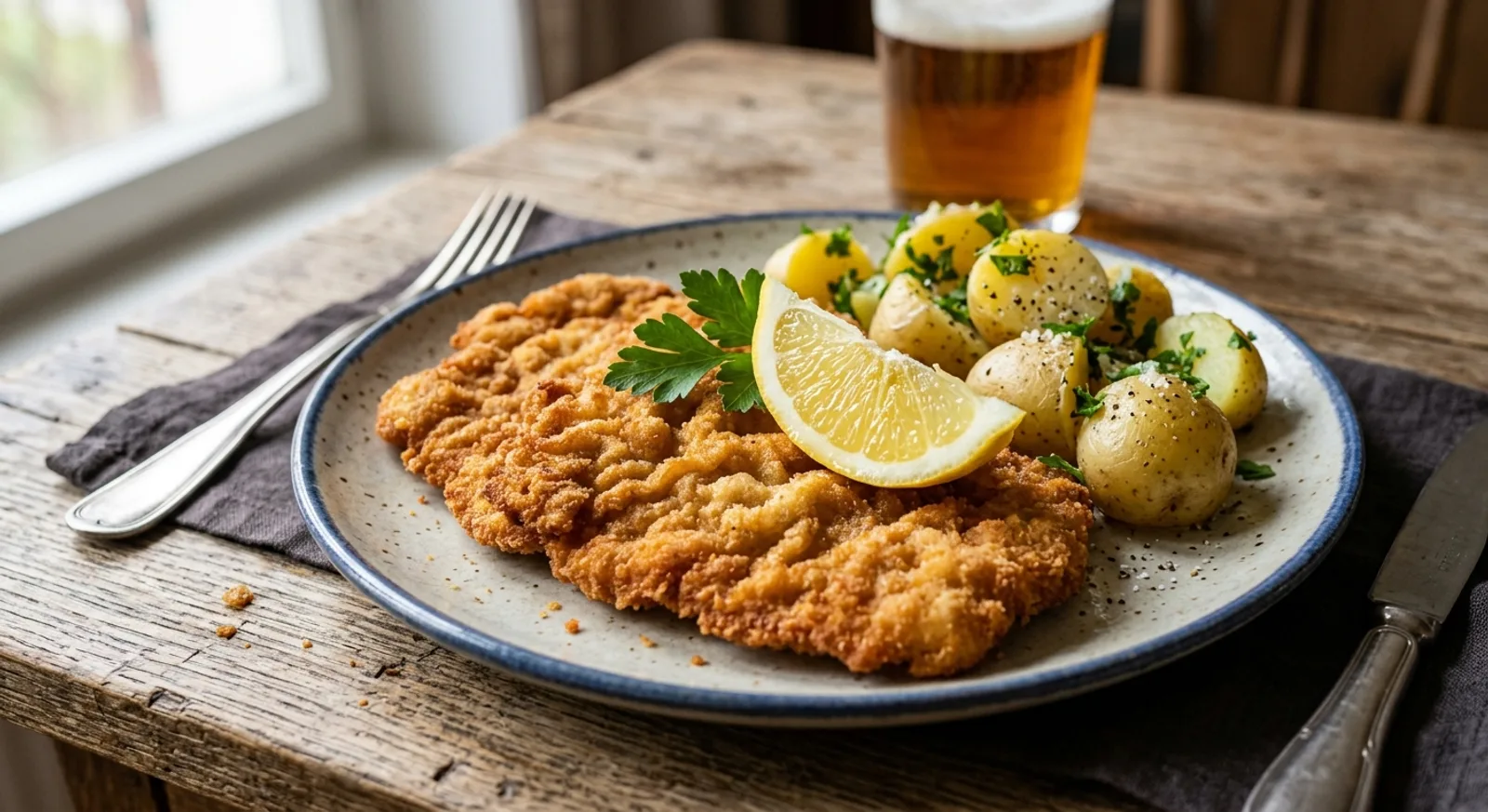 Wiener Schnitzel mit Erdäpfeln