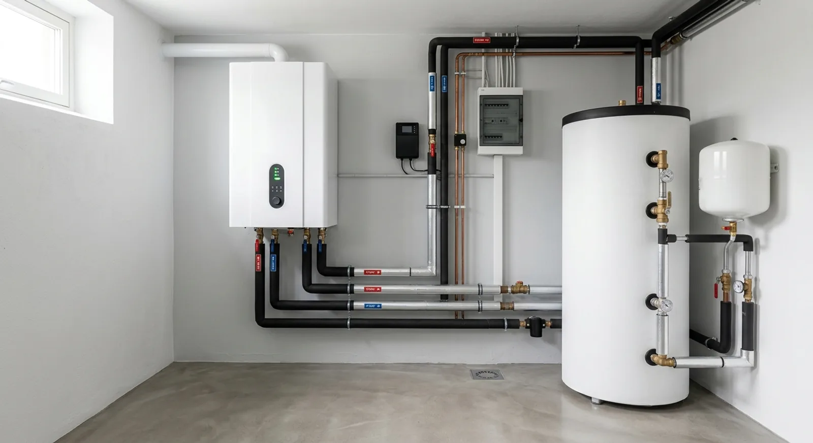 Heizraum mit Wärmepumpe